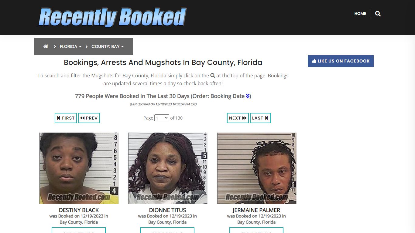Recent bookings, Arrests, Mugshots in Bay County, Florida - Recently Booked